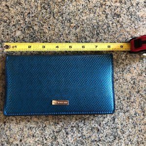 Blue Metallic Shiny Wallet Clutch